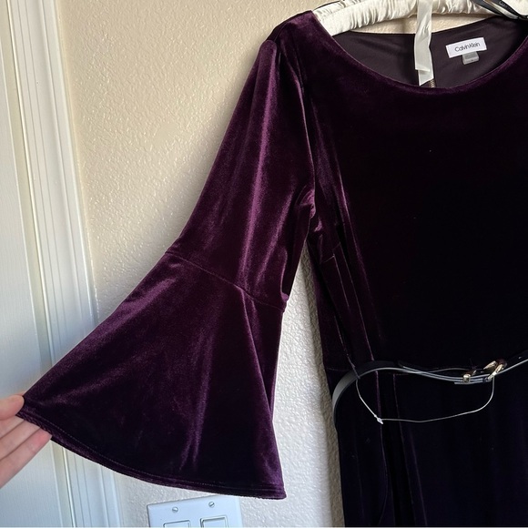 NWOT Calvin Klein Velvet Jumpsuit Plum Size 16 - Picture 8 of 15